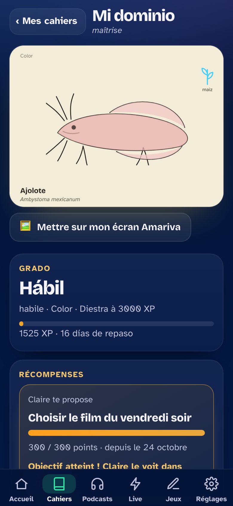 La progression : le grade, les points et les récompenses